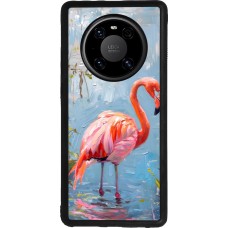 Huawei Mate 40 Pro Case Hülle - Silikon schwarz Paint Flamingo