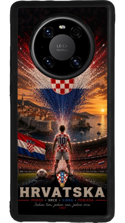 Coque Huawei Mate 40 Pro - Silicone rigide noir Football Croatie splash 2026