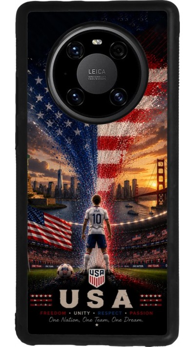 Coque Huawei Mate 40 Pro - Silicone rigide noir Football États-Unis splash 2026
