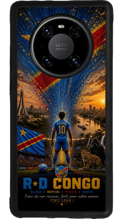 Coque Huawei Mate 40 Pro - Silicone rigide noir Football République démocratique du Congo splash 2026