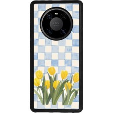Huawei Mate 40 Pro Case Hülle - Silikon schwarz Blue vichy tulips Spring 2026