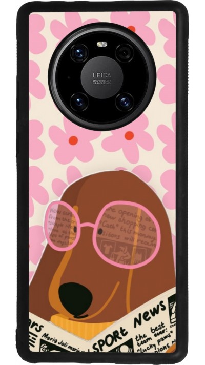 Coque Huawei Mate 40 Pro - Silicone rigide noir Dog with newspaper Spring 2026