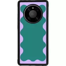 Coque Huawei Mate 40 Pro - Silicone rigide noir Wavy Rectangle Green Purple