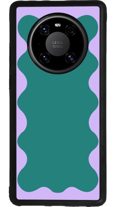 Coque Huawei Mate 40 Pro - Silicone rigide noir Wavy Rectangle Green Purple