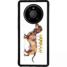 Coque Huawei Mate 40 Pro - Silicone rigide noir Wine Teckel