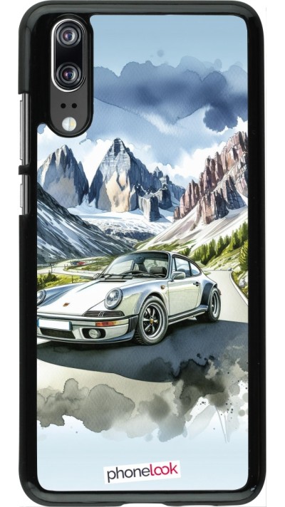 Huawei P20 Case Hülle - Porsche 911 Berg Aquarell