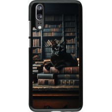 Huawei P20 Case Hülle - Katze Bücher dunkel