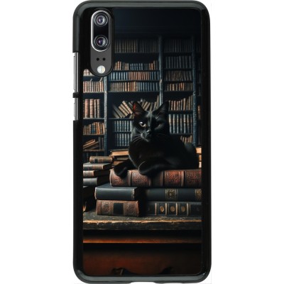 Huawei P20 Case Hülle - Katze Bücher dunkel