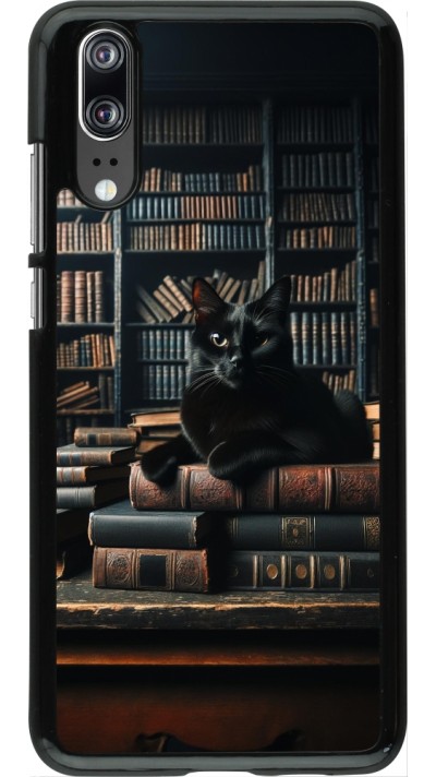 Huawei P20 Case Hülle - Katze Bücher dunkel