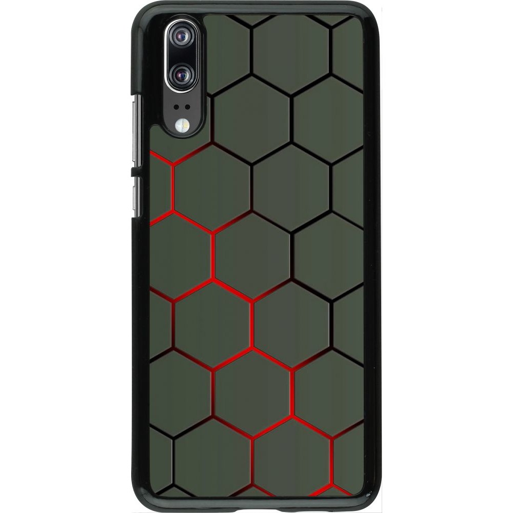 Hülle Huawei P20 - Geometric Line red