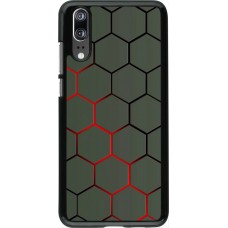 Hülle Huawei P20 - Geometric Line red