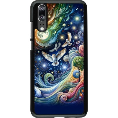 Huawei P20 Case Hülle - Fliegender Blumen-Eule