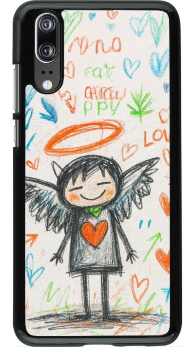 Huawei P20 Case Hülle - Little Angel Sketch Love