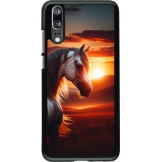 Huawei P20 Case Hülle - Majestätischer Sonnenuntergang Pferd