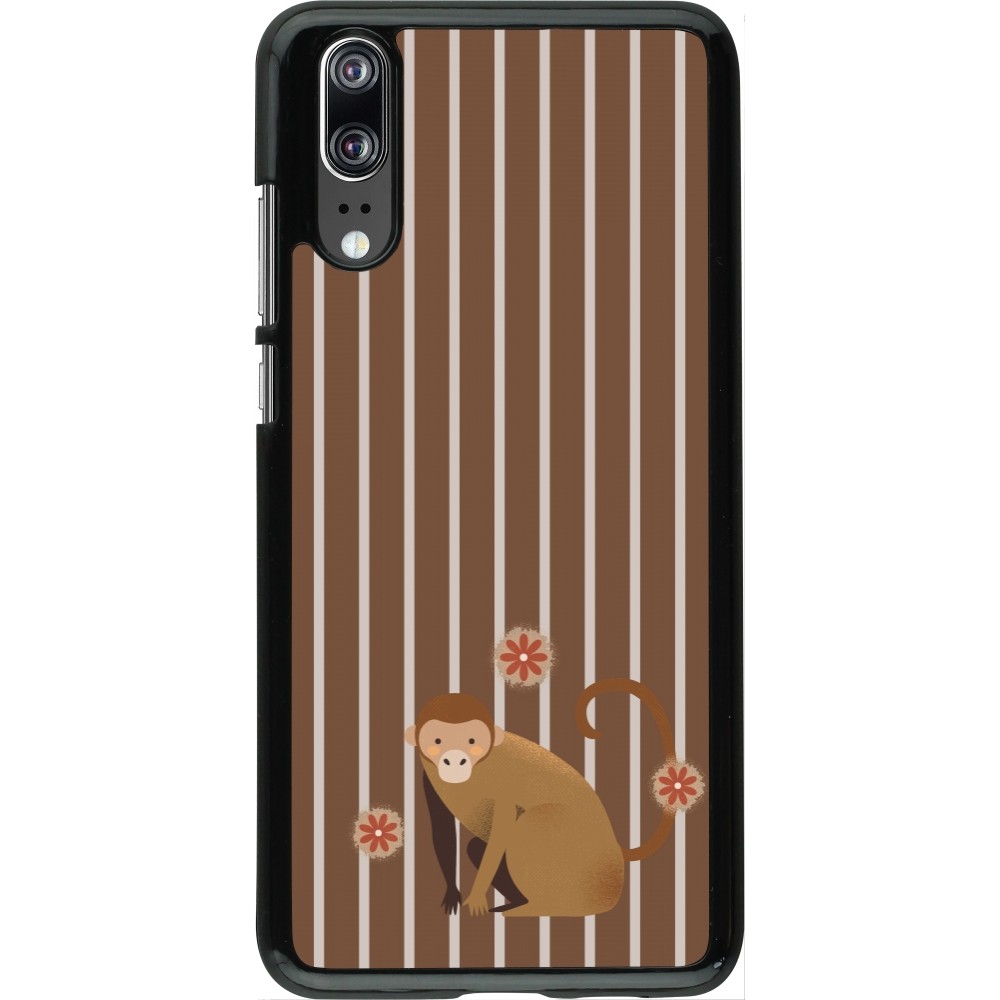 Huawei P20 Case Hülle - Monkey with stripes