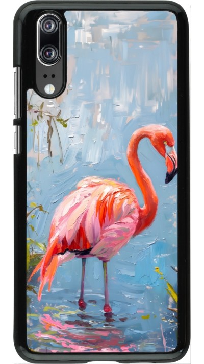 Huawei P20 Case Hülle - Paint Flamingo