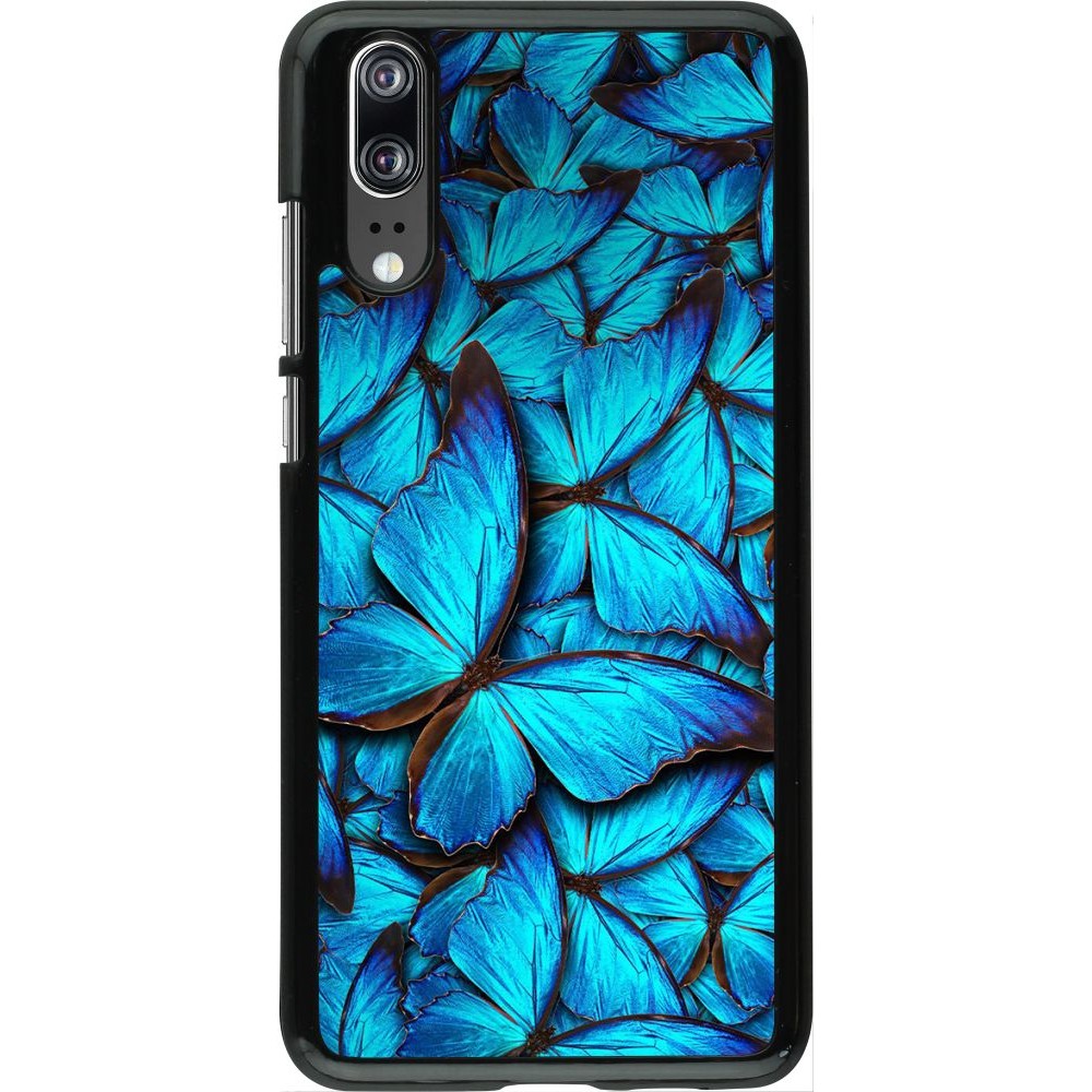 Hülle Huawei P20 - Papillon - Bleu