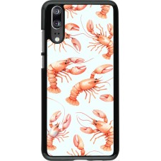 Huawei P20 Case Hülle - Muster von pastellfarbenen Hummern