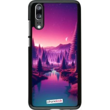 Huawei P20 Case Hülle - Lila-rosa Landschaft