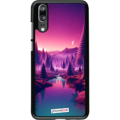 Huawei P20 Case Hülle - Lila-rosa Landschaft