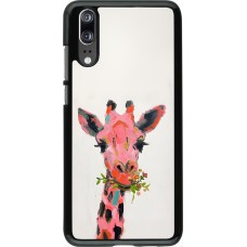 Huawei P20 Case Hülle - Pink Girafe Paint