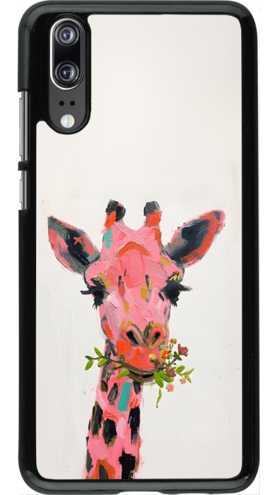 Huawei P20 Case Hülle - Pink Girafe Paint