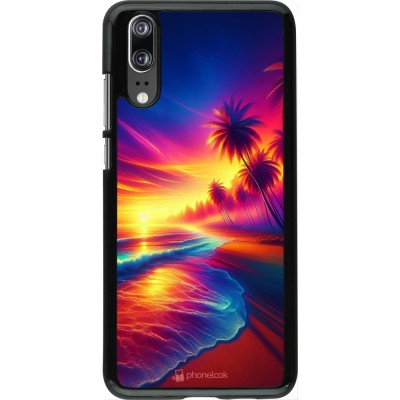 Huawei P20 Case Hülle - Strand Sonnenuntergang auffällig