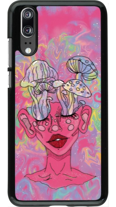Huawei P20 Case Hülle - Psychedelic pink mushroom