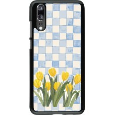 Huawei P20 Case Hülle - Blue vichy tulips Spring 2026