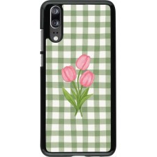 Huawei P20 Case Hülle - Green vichy tulips Spring 2026