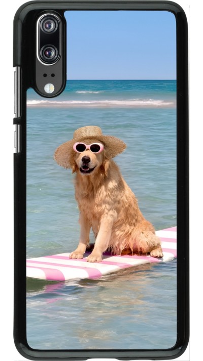 Huawei P20 Case Hülle - Summer Dog on Paddle