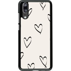 Huawei P20 Case Hülle - Valentine 2023 minimalist hearts