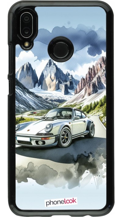 Huawei P20 Lite Case Hülle - Porsche 911 Berg Aquarell