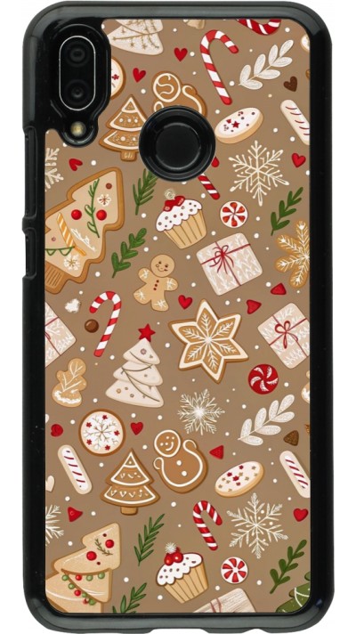 Huawei P20 Lite Case Hülle - Christmas 25 Pattern Ginger Cookie