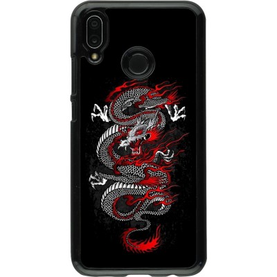 Huawei P20 Lite Case Hülle - Japanese style Dragon Tattoo Red Black
