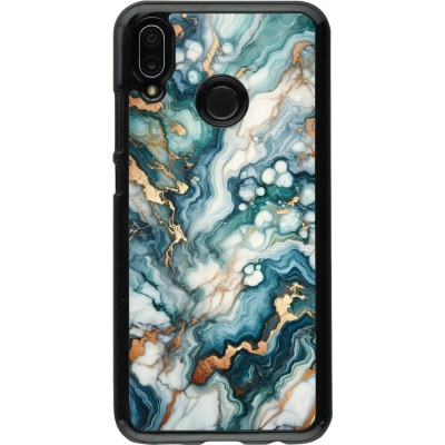 Huawei P20 Lite Case Hülle - Grüner Blauer Goldener Marmor
