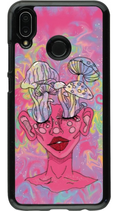 Huawei P20 Lite Case Hülle - Psychedelic pink mushroom