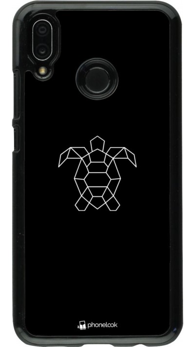 Hülle Huawei P20 Lite - Turtles lines on black