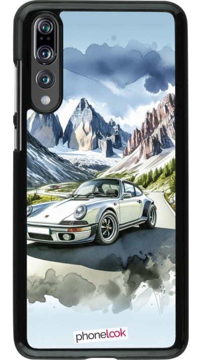 Coque Huawei P20 Pro - Porsche 911 Mountain Watercolor