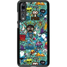 Huawei P20 Pro Case Hülle - Mixed Cartoons Turquoise
