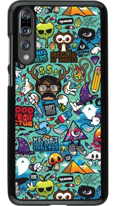 Huawei P20 Pro Case Hülle - Mixed Cartoons Turquoise