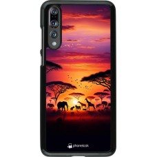 Huawei P20 Pro Case Hülle - Safari Sonnenuntergang Wildtiere