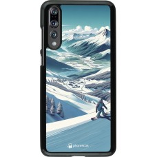 Huawei P20 Pro Case Hülle - Snowboarder Berg