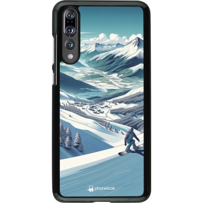 Huawei P20 Pro Case Hülle - Snowboarder Berg