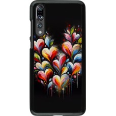 Huawei P20 Pro Case Hülle - Valentin 2024 Schwarzes Herz Abstrakt