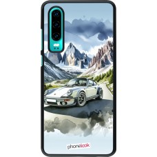 Huawei P30 Case Hülle - Porsche 911 Berg Aquarell