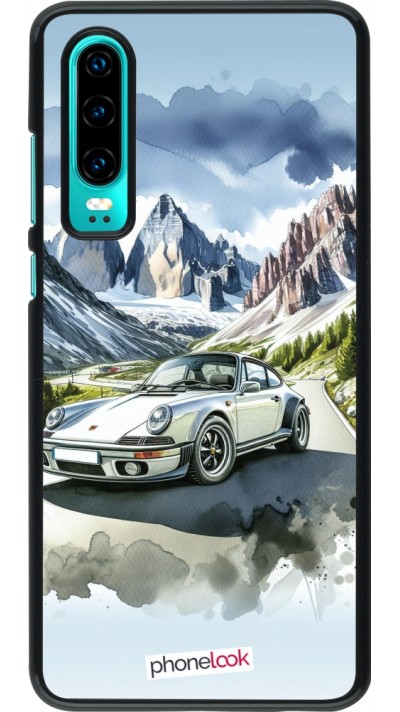 Huawei P30 Case Hülle - Porsche 911 Berg Aquarell