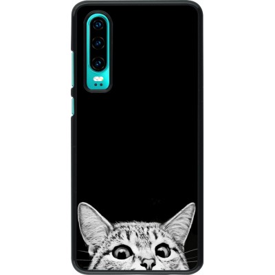 Hülle Huawei P30 - Cat Looking Up Black
