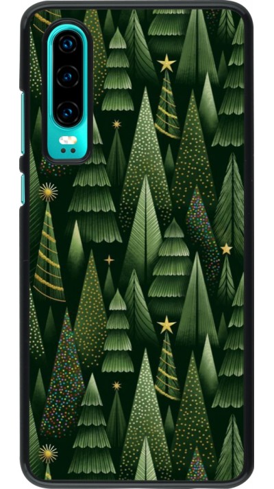 Huawei P30 Case Hülle - Christmas 25 Pattern Xmas Tree