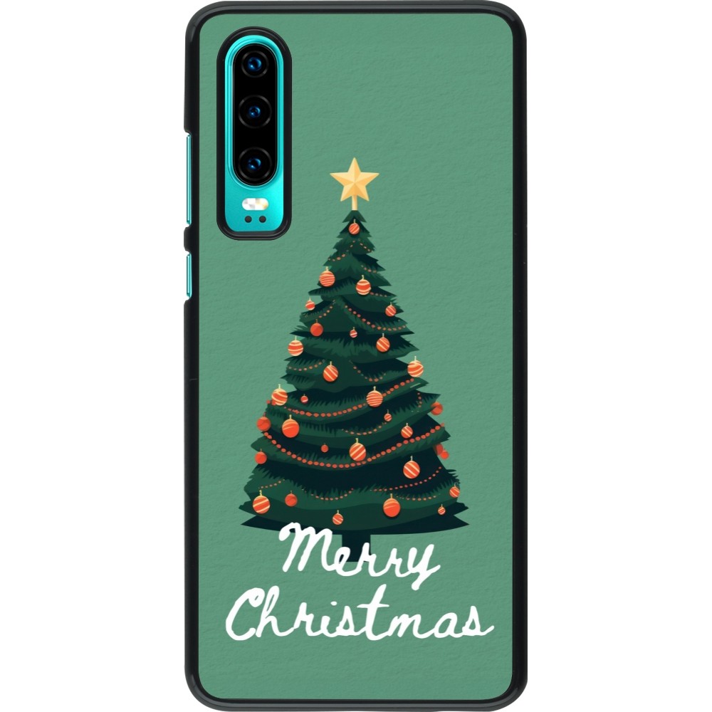 Huawei P30 Case Hülle - Christmas 25 Xmas Tree